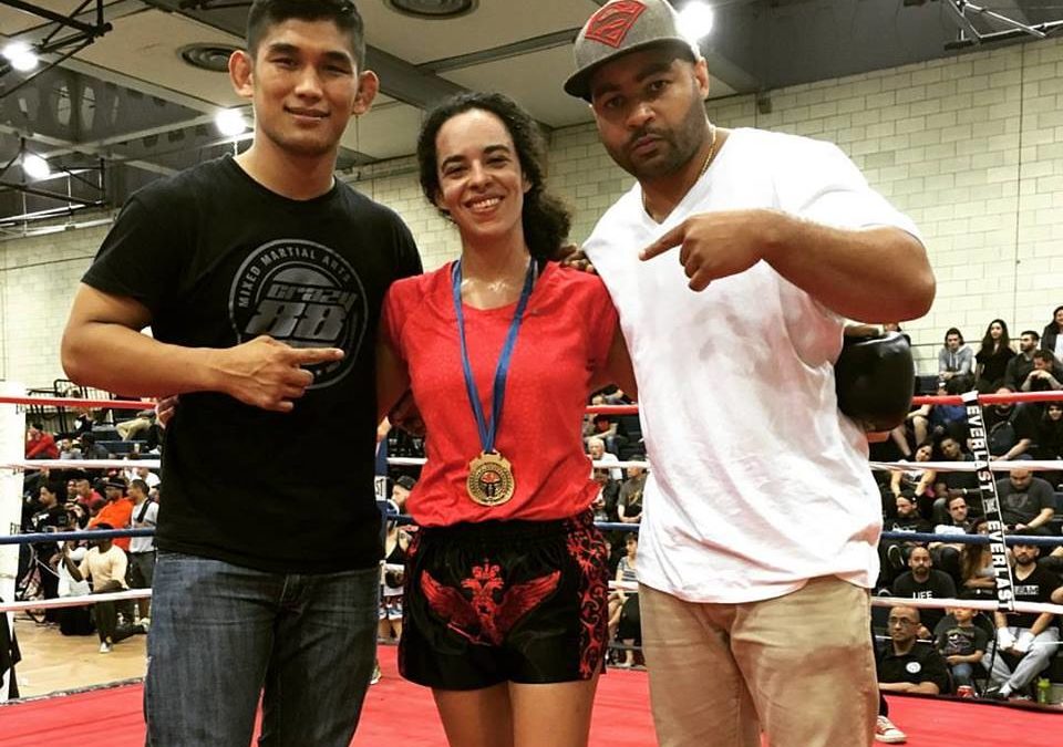 Crazy 88 Muay Thai coaches with Allana Olive Smith