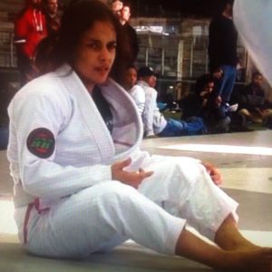 Aleana confused with poofy hair at Baltimore Good Fight tournament