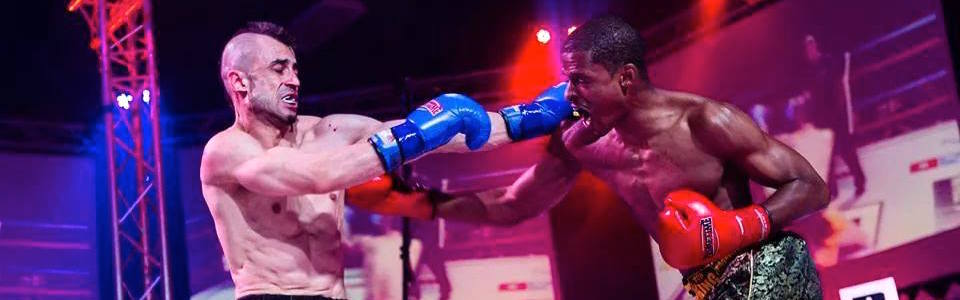 Baltimore Maryland kickboxer Throwing Punches in a Muay Thai fight