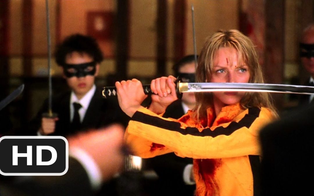 Uma Thurman squares off against the Crazy 88 in Quentin Tarantino's Kill Bill.