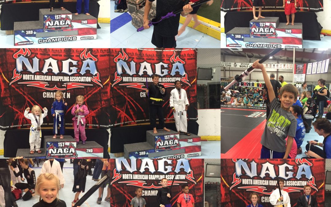 North American Grappling Association kids from Crazy 88 MMA competing.