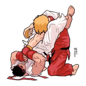Even Street Fighters are susceptible to triangle chokes...