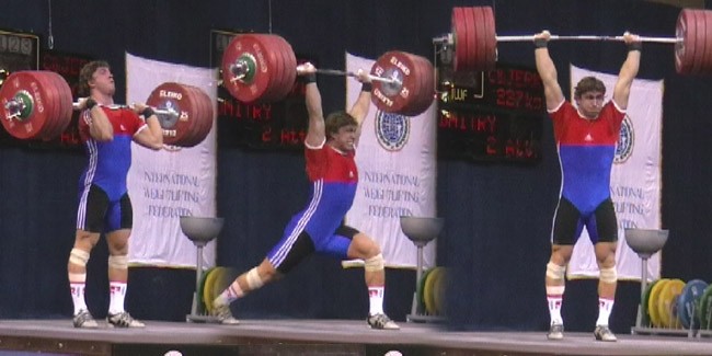 The "Jerk" portion of the Clean and Jerk.