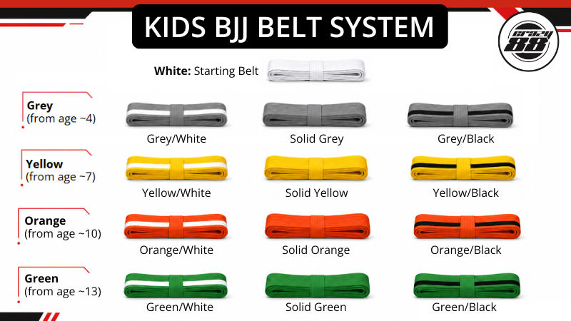 Kids BJJ Belt Ranking System - Crazy 88 MMA