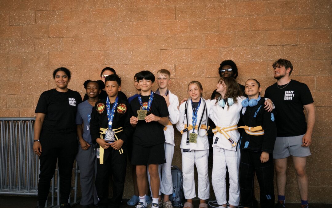 Crazy 88 youth BJJ team at the 2026 IBJJF Pan Kids Championship in Kissimmee, Florida.